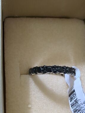 Black Gemstone Eternity Band - Women Jewelry